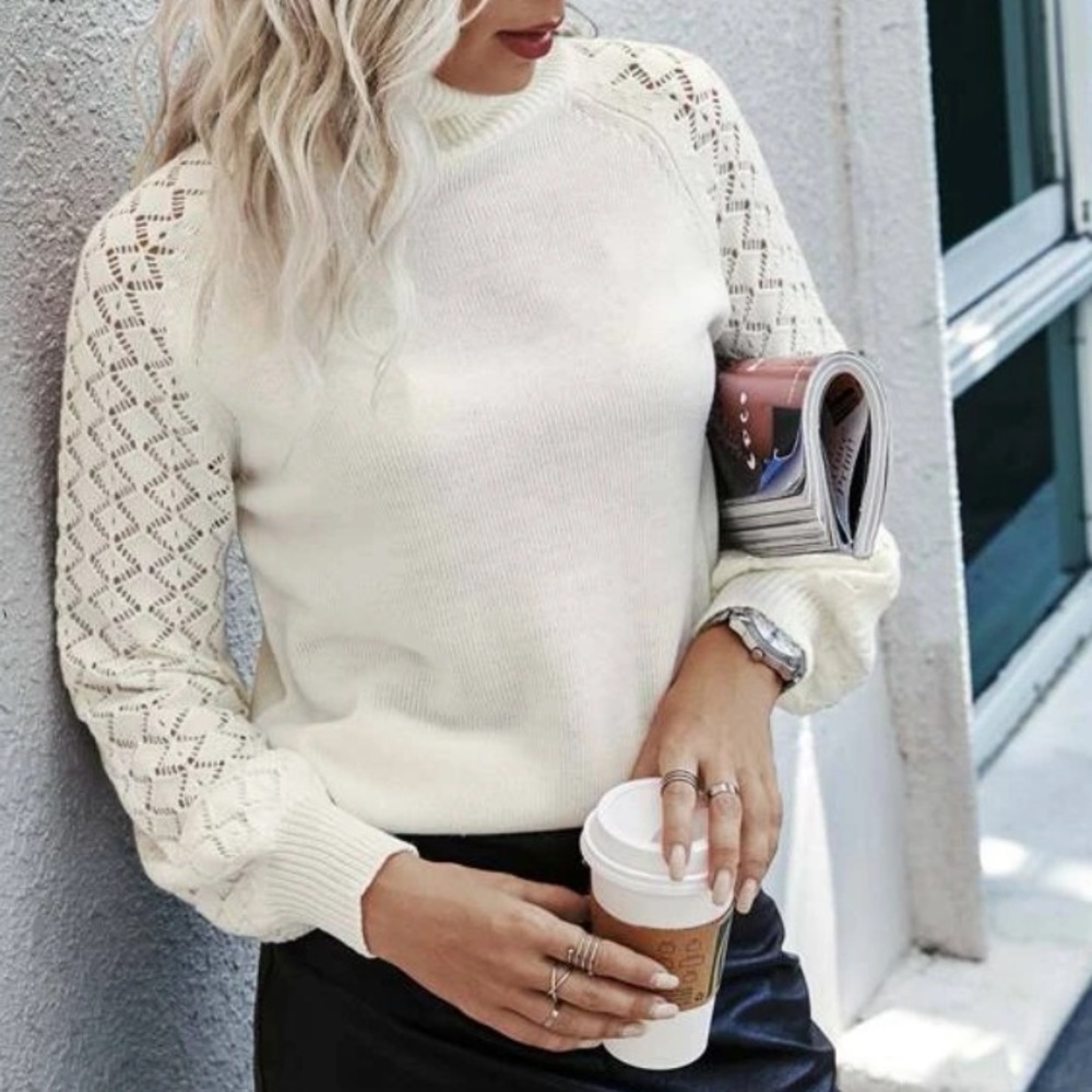 New raglan sleeve knit sweater